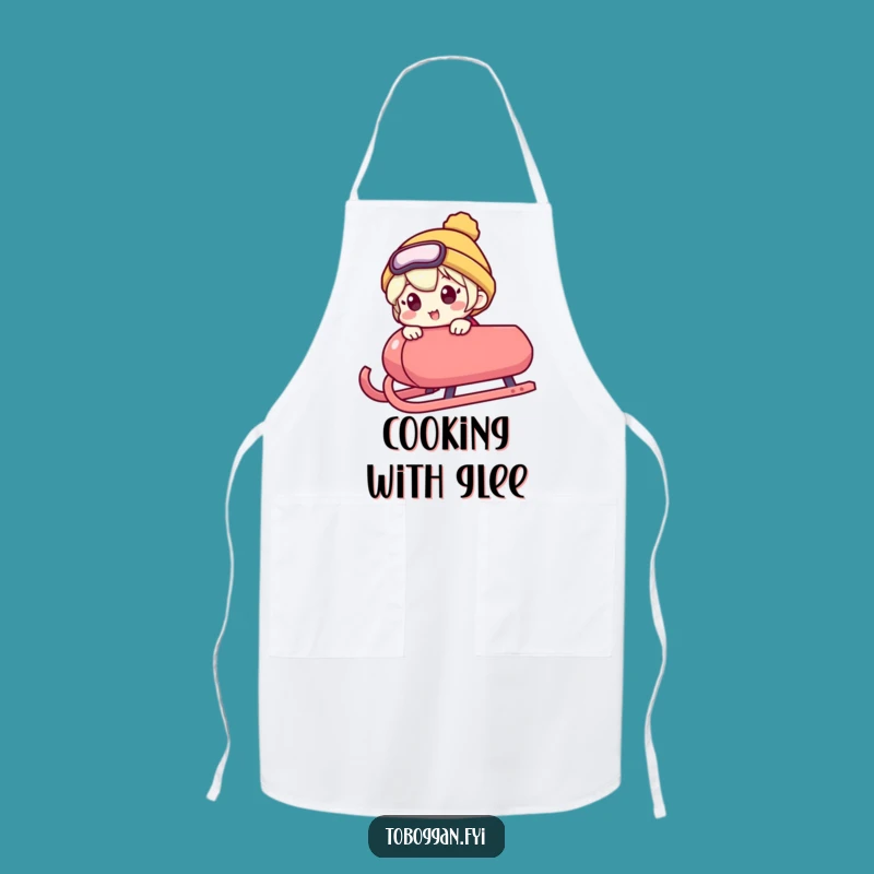 Funny Kitchen Sled Rider Apron: Hilarious Character Excitement for Eager Cooks