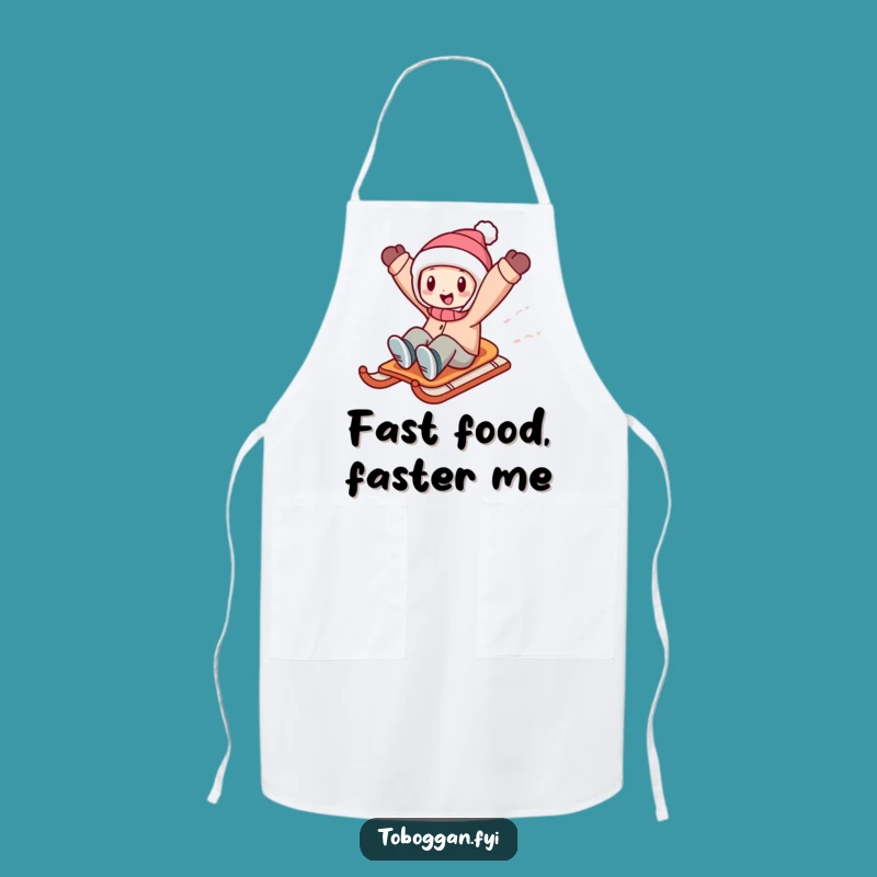 Funny Sledding Character Apron: Cook Up Some Winter Fun!