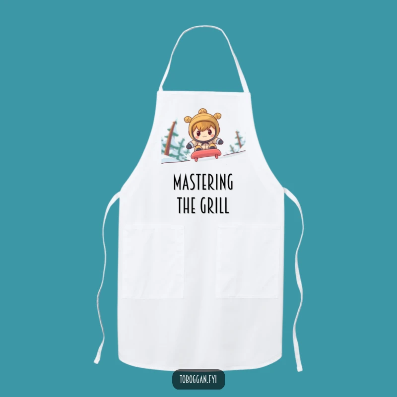 Funny Determined Toboggan Racer Apron: Cook with Fierce Focus, Ideal Funny Gift