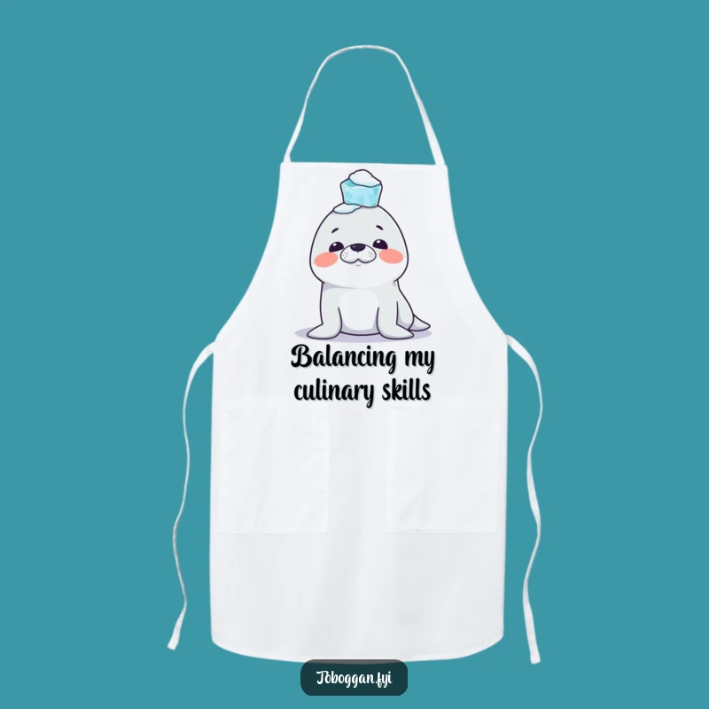 Funny Seal Apron: Balance Your Way Through the Kitchen!