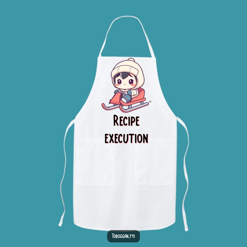 Funny Sled Steering Apron: Focused Chef Design, Hilarious Kitchen Gift