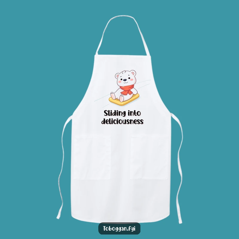 Funny Polar Bear Apron: Cook with Cheerful Winter Spirit!