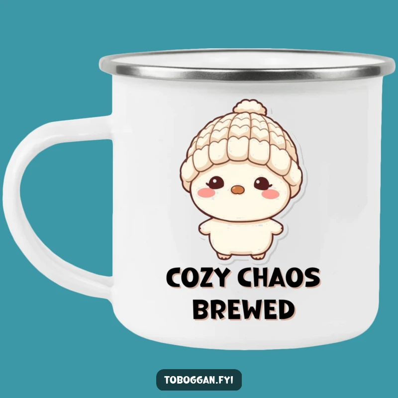 Funny Mischief Maker Camping Mug: Tiny Hat, Big Grin, Outdoor Fun Gift!