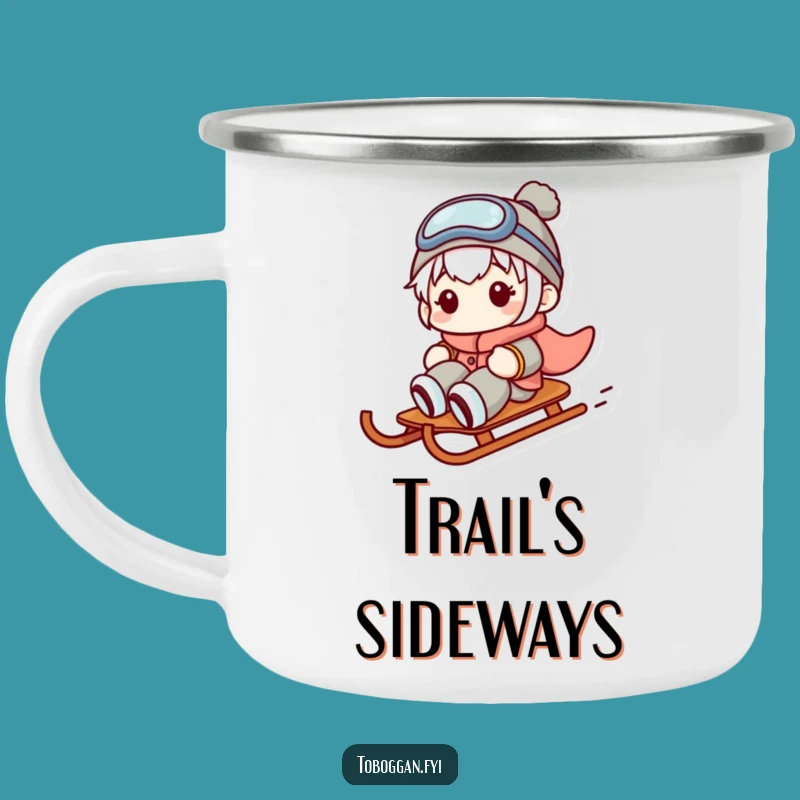 Funny Sideways Sledder Camping Mug - Adventure with a Hilarious Tilt!