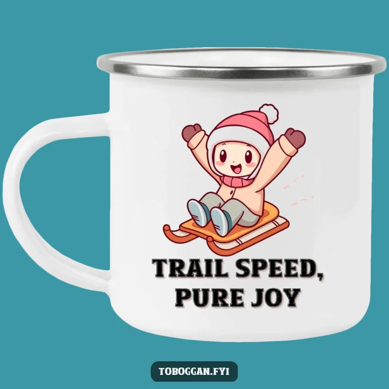 Funny Sledding Character Camping Mug: Adventure Fuel for Your Travels!