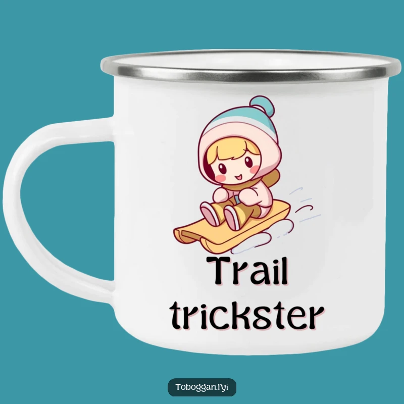 Funny Toboggan Trickster Camping Mug: Silly Winter Character Outdoors