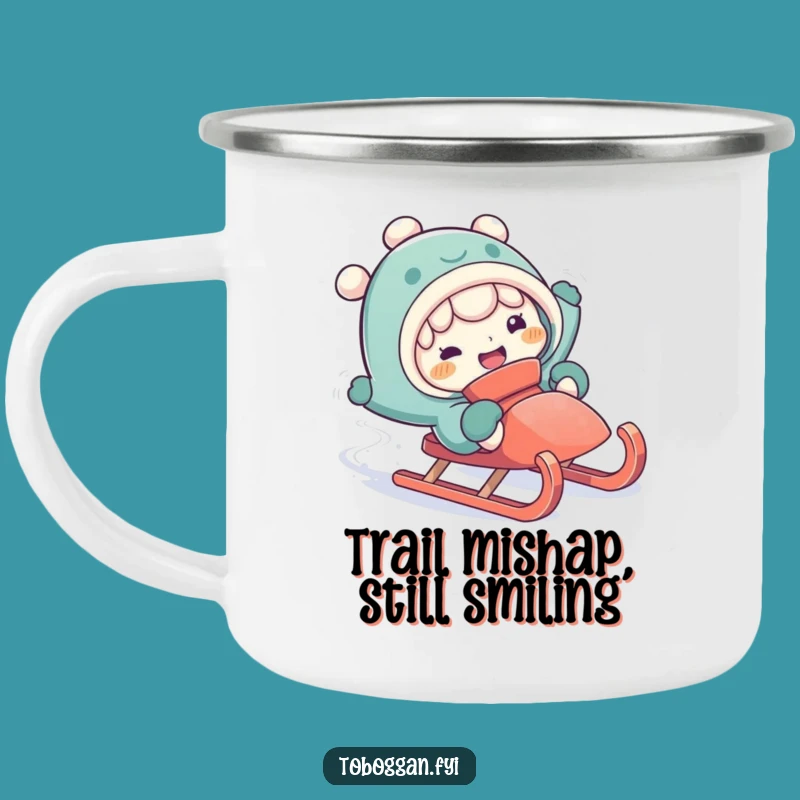 Funny Falling Off Sled Camping Mug - Outdoor Comical Drinkware Gift