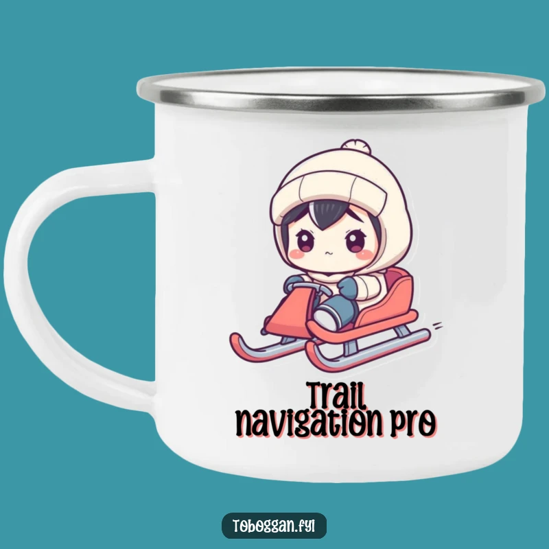 Funny Sled Steering Camping Mug: Durable Focused Design, Outdoor Gift