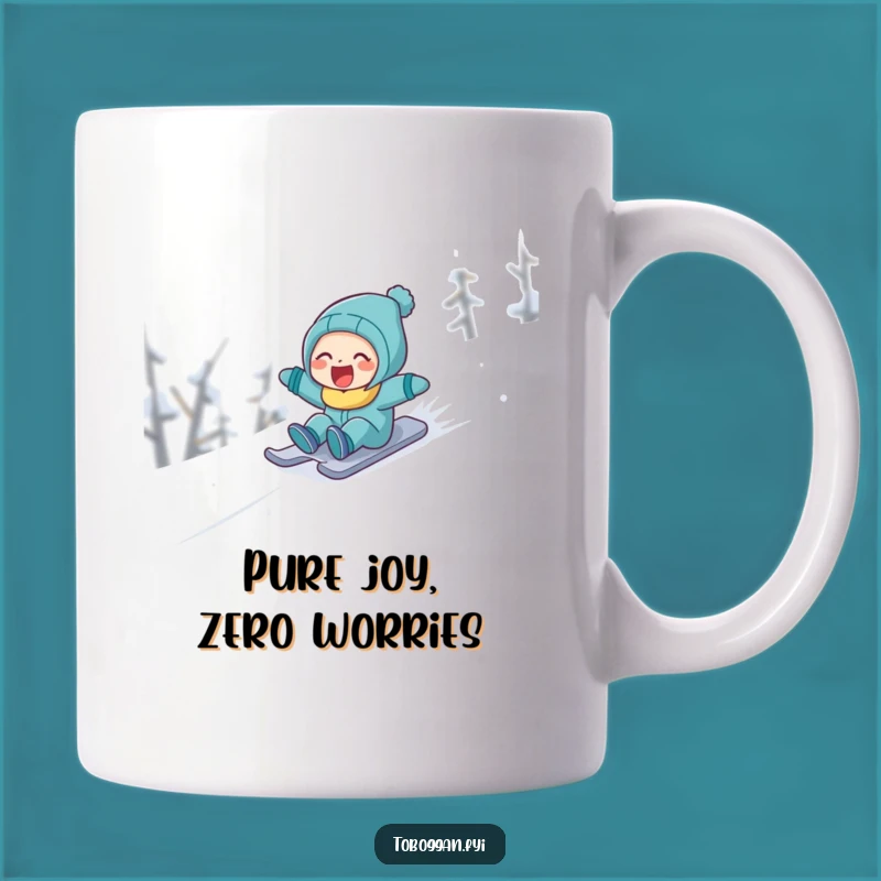 Funny Laughing Snow Sledder Mug: Joyful Winter Fun Gift!