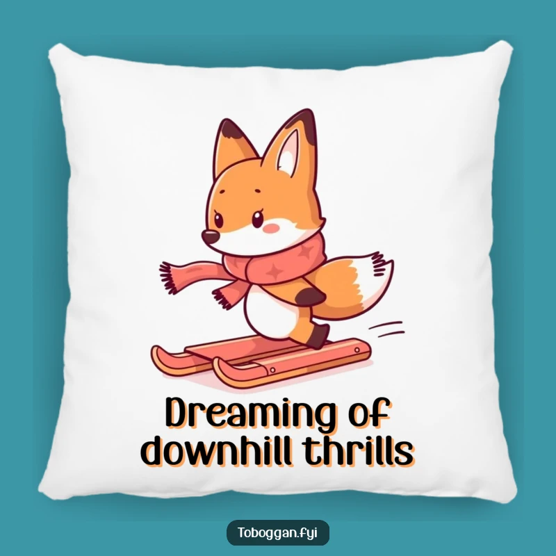 Funny Fox Toboggan Chase Pillow: Comfy & Hilarious Home Decor