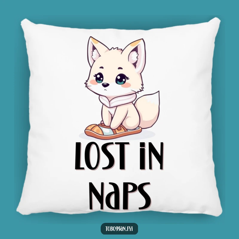 Funny Lost Fox Pillow - Curious Arctic Comfort Gift