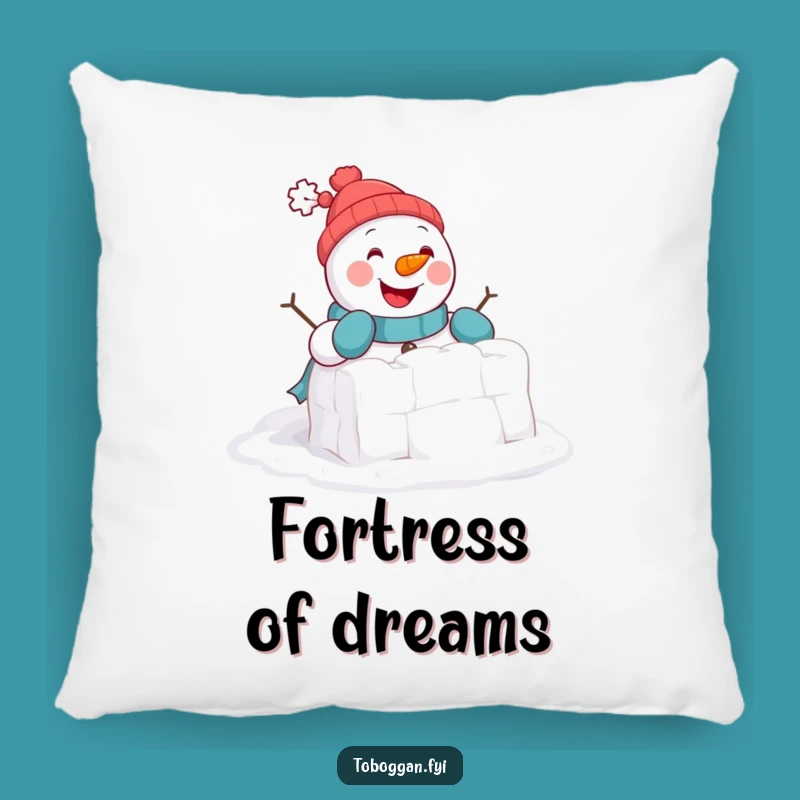 Funny Snowman Fort Pillow: Cheerful Snowman Adds Cozy Humor, Cute Funny Gift