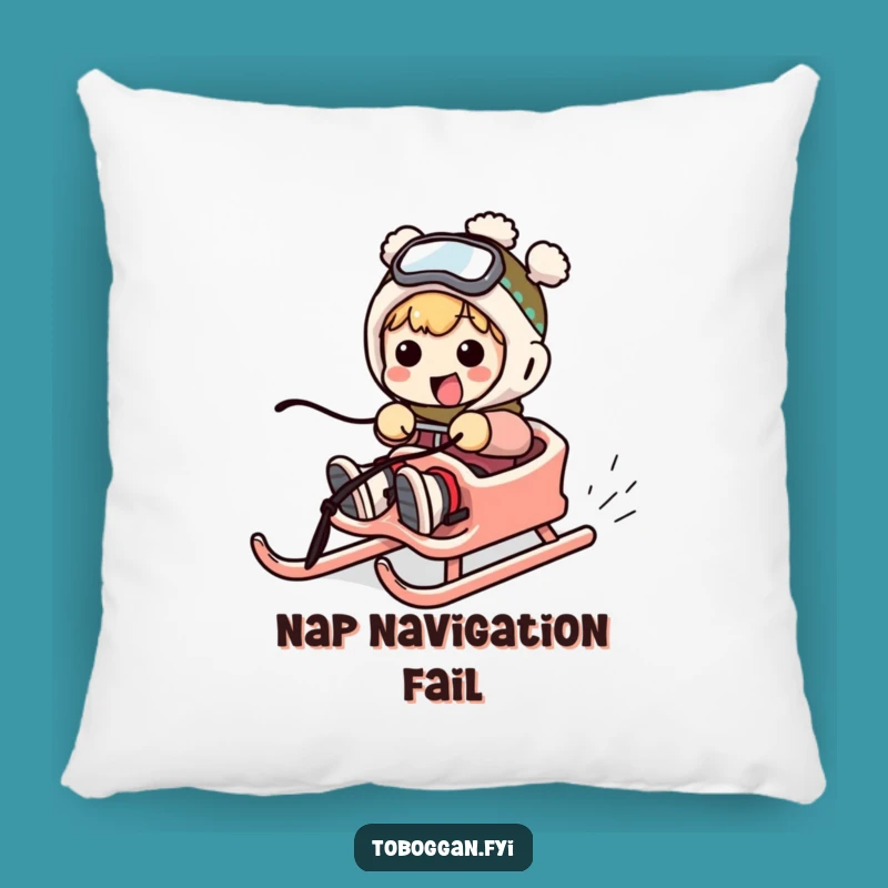 Comfortable Funny Out-of-Control Sledder Pillow: Snuggle with Mishap Humor
