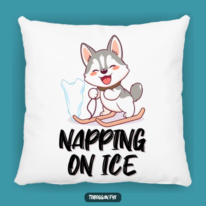 Funny Husky Ice Pull Pillow: Comfy & Hilarious Dog Decor