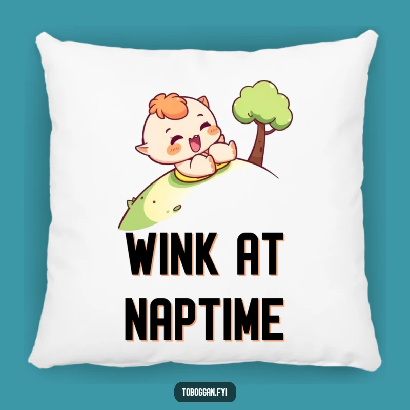 Funny Cheeky Wink Sledding Pillow - Cozy Playful Comfort Gift