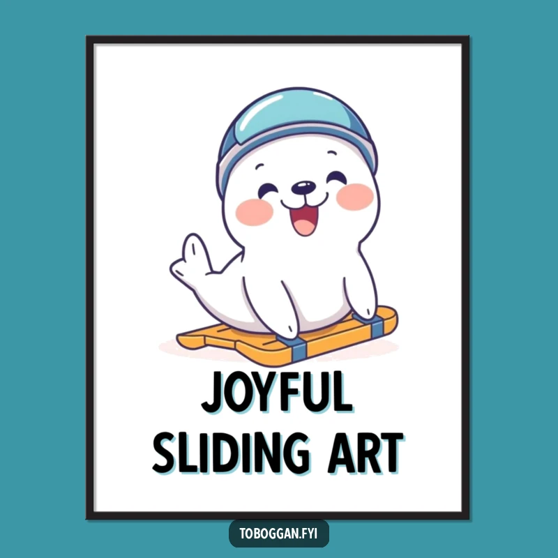 Funny Seal Slide Digital Art - Delighted Arctic Animal Download