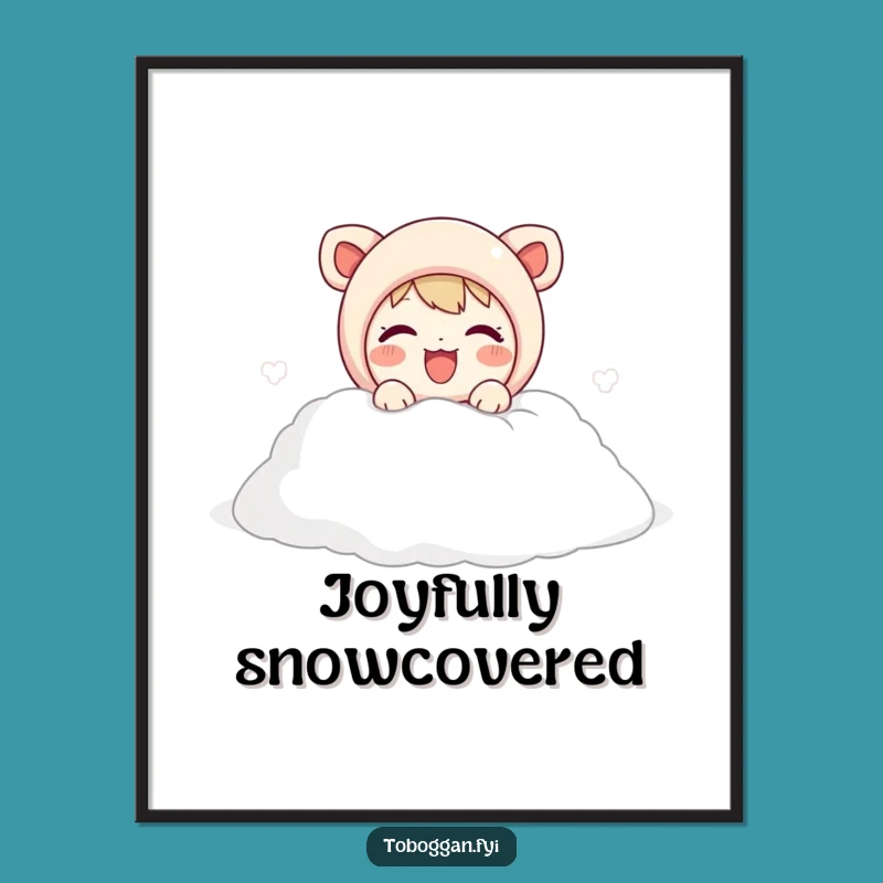 Funny Snow Joy Character Digital Art - Instant Hilarious Winter Decor