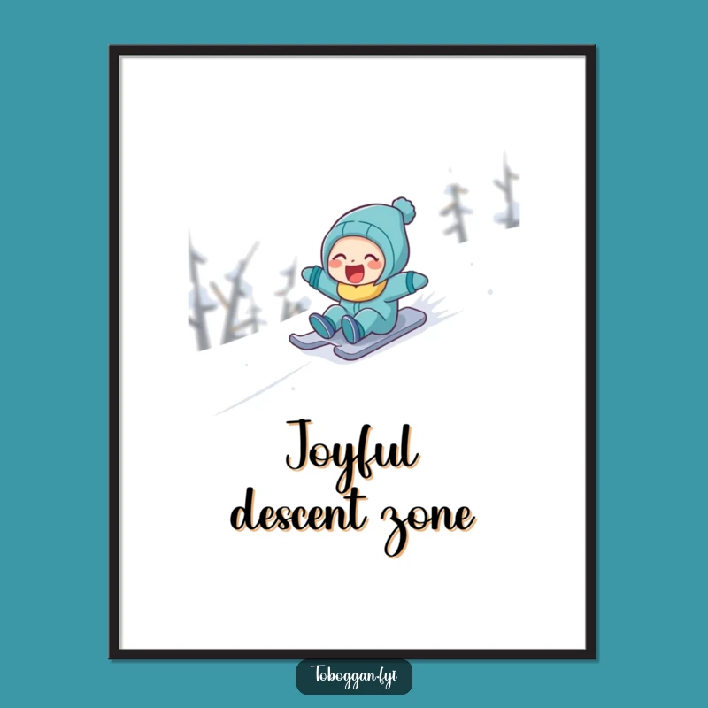 Funny Laughing Snow Sledder Digital Print: Instant Winter Joy Download!