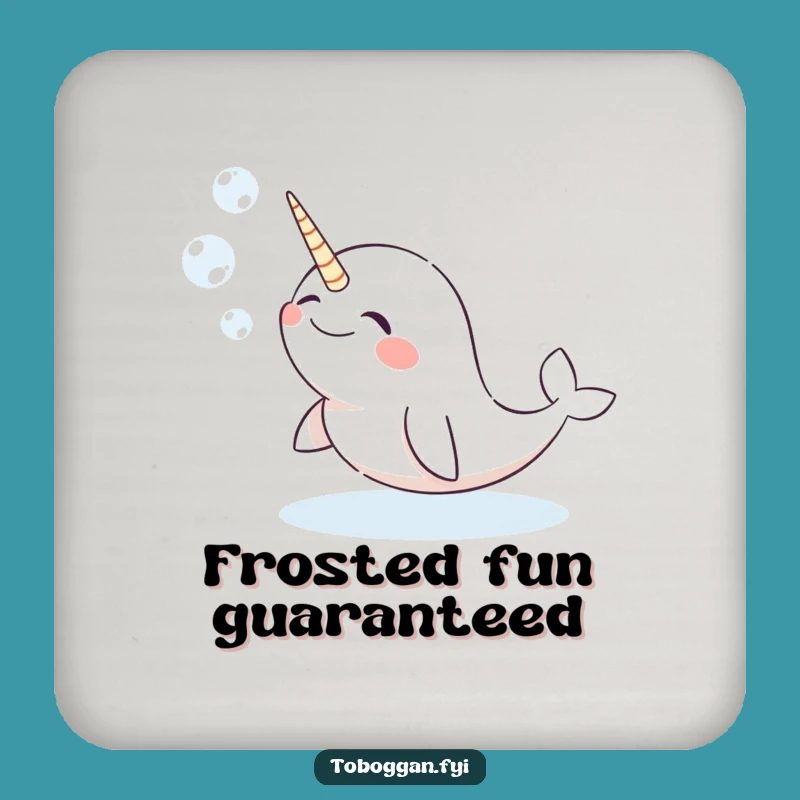 Funny Narwhal Coasters, Giggling Snow Bubbles Drink Protection - Party Gift