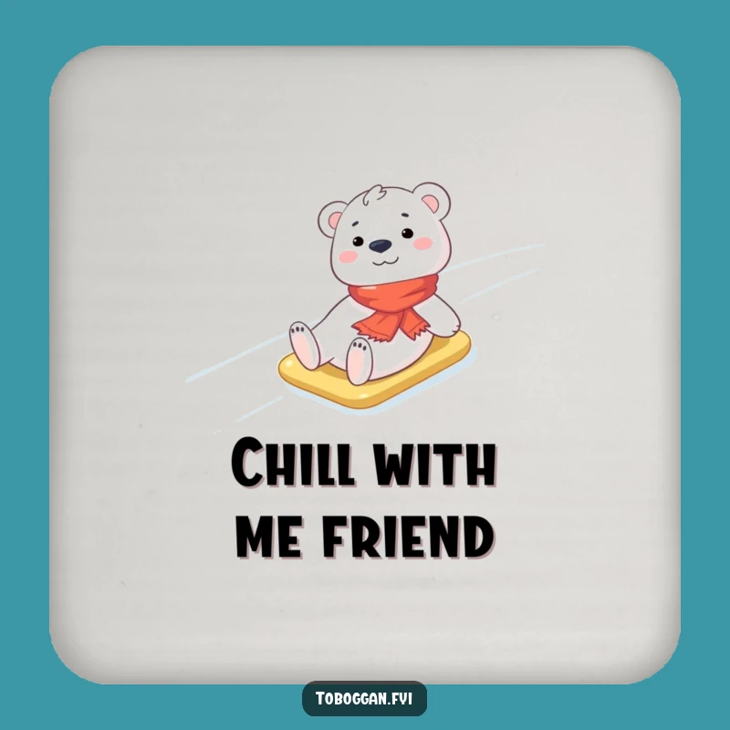 Funny Polar Bear Coaster: Protect Surfaces from Winter Fun!