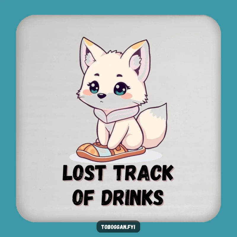 Funny Lost Fox Coaster - Curious Arctic Drink Accessory