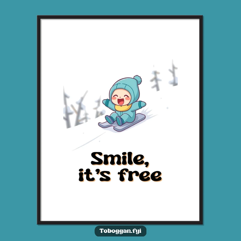 Funny Laughing Snow Sledder Poster: Bring Winter Laughter Home!