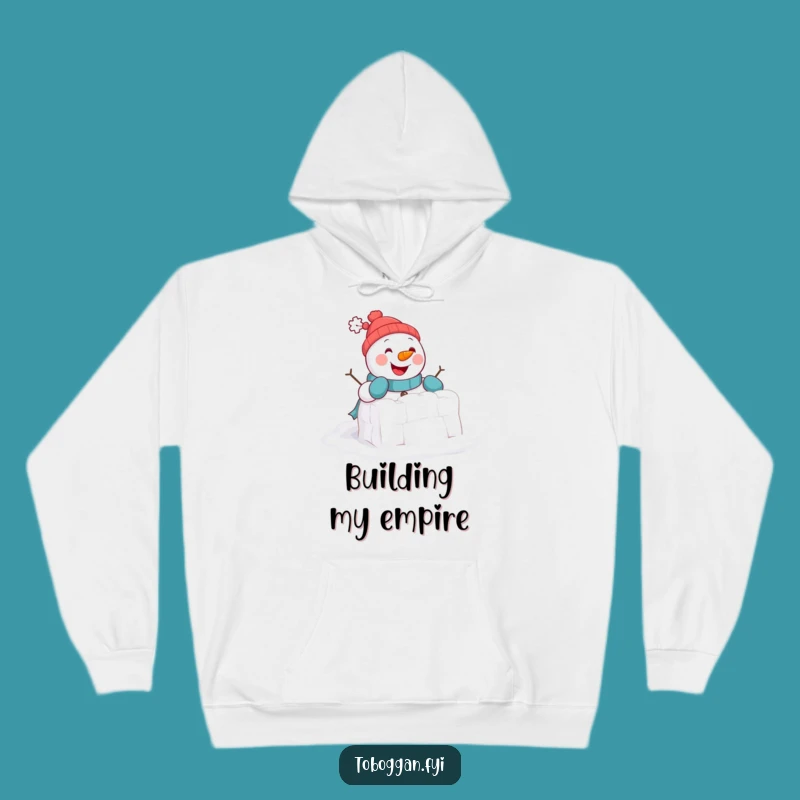 Funny Snowman Fort Hoodie: Cheerful Snowman Builds, Cozy Winter Funny Gift