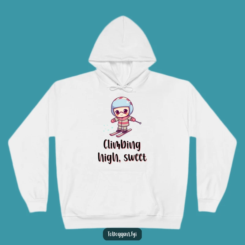 Cozy Funny Candy Cane Skiing Hoodie - Warm Winter Humor Gift