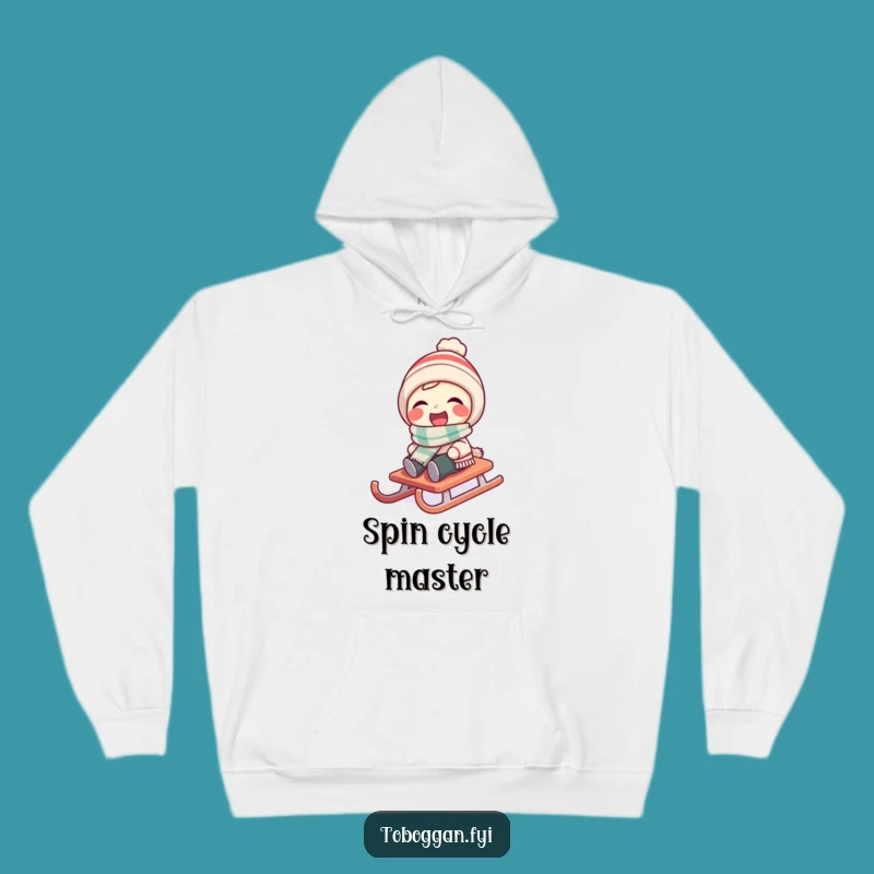 Cozy Funny Spinning Sledder Hoodie - Laughing Scarf Comfort