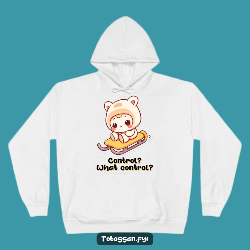 Funny Sideways Sledding Hoodie: Cozy Comical Character Wipeout Gift