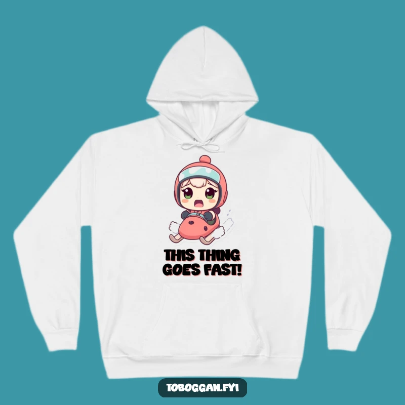 Funny Sledding Hoodie: Cozy Character Speeding Surprise Comfort Gift