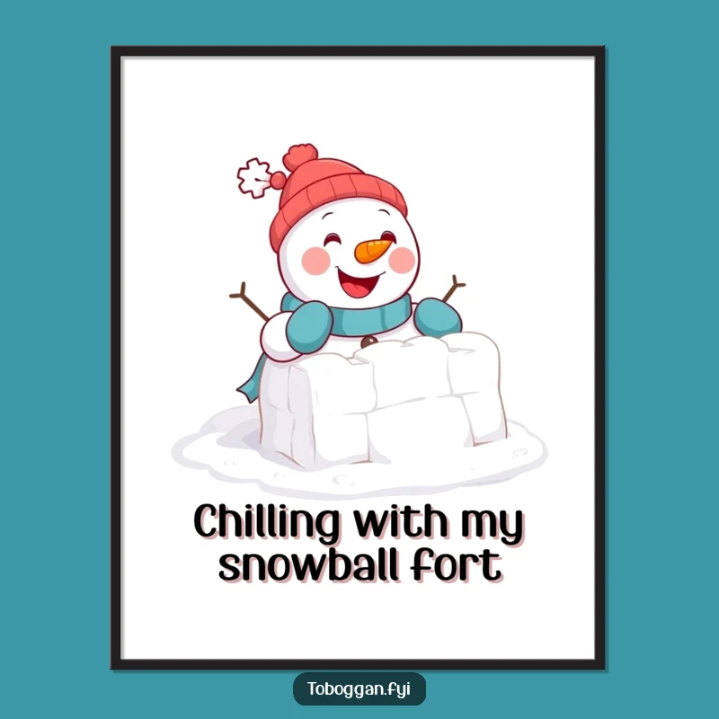 Free Printable Wall Art: Snowman Fort Fun, Cute Downloadable Art