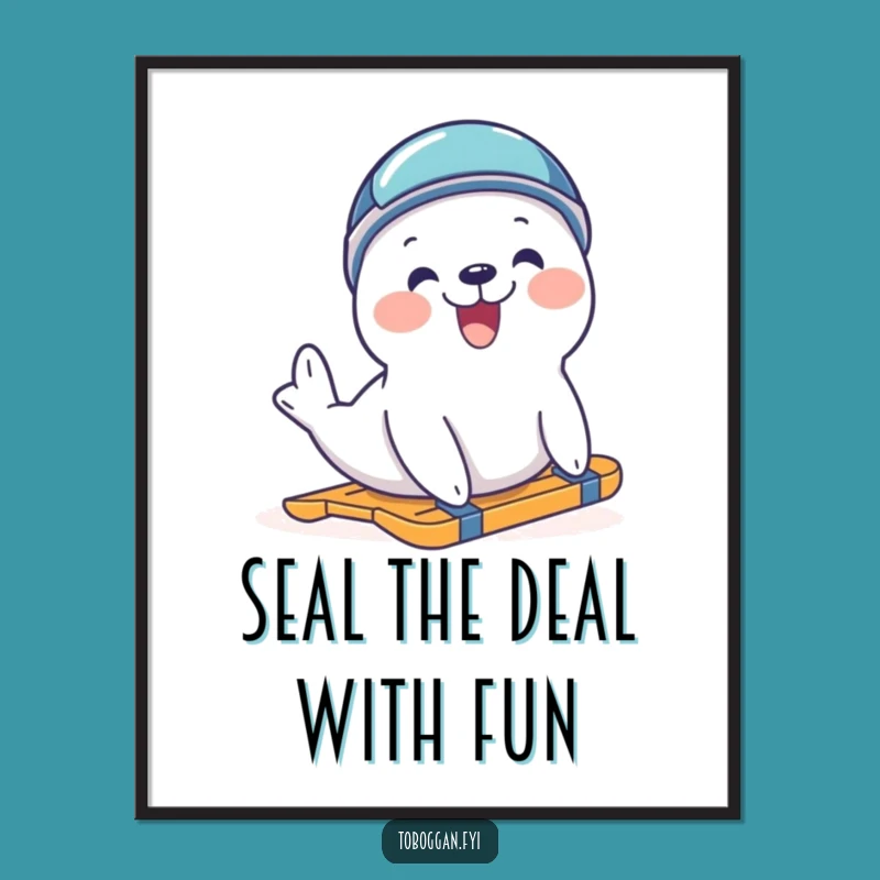 Funny Free Printable Seal Sliding Wall Art: Downloadable Art for Playful Decor