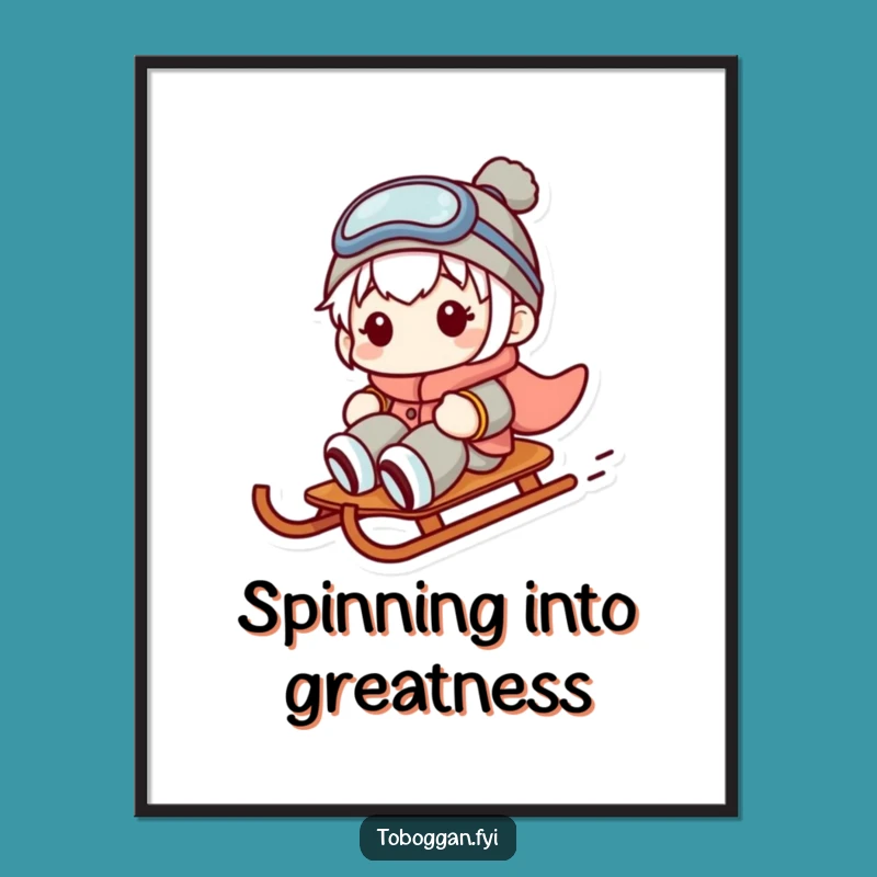 Funny Free Printable Wall Art: Sideways Sledder Downloadable Decor