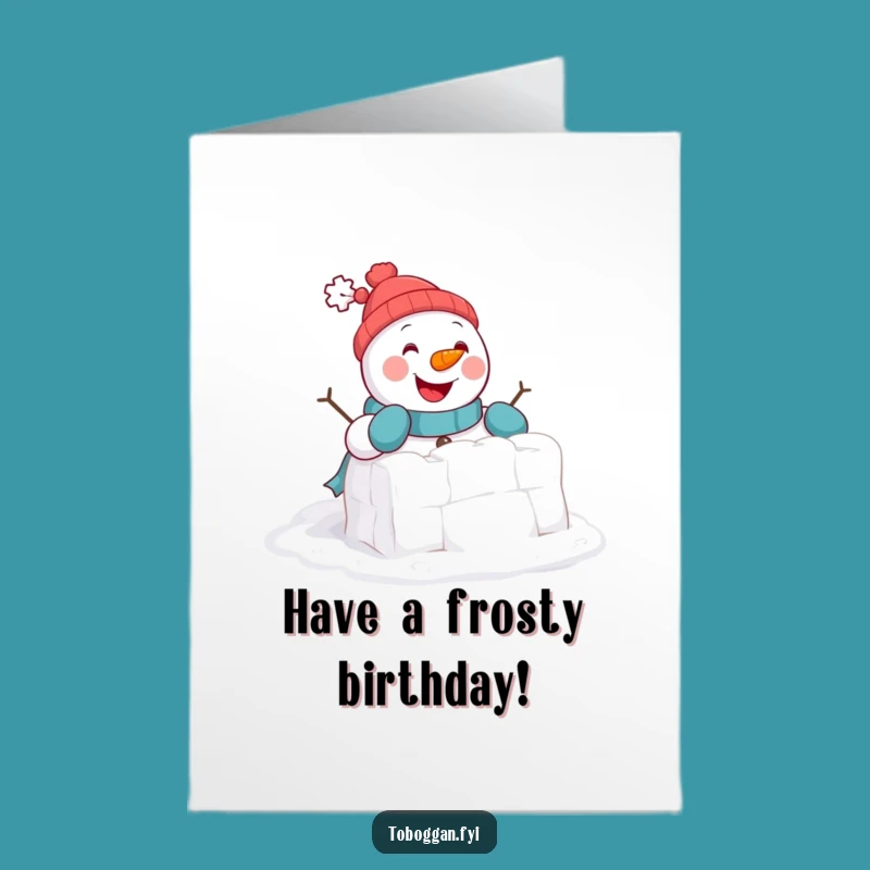 Free Printable Birthday Card: Snowman Fort Fun, Downloadable Birthday Gift
