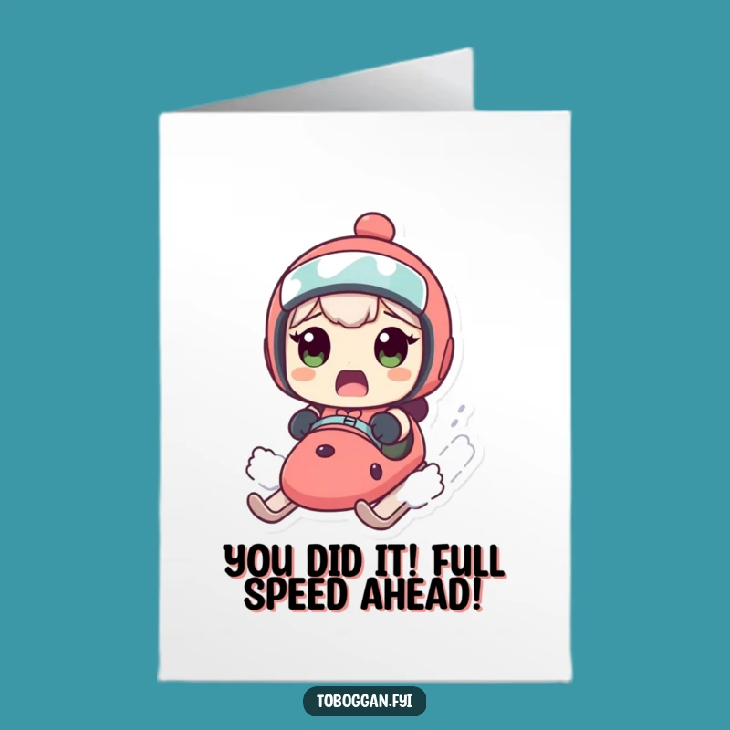 Free Printable Congratulations Card: Surprised Sledder for a Funny Downloadable Gift