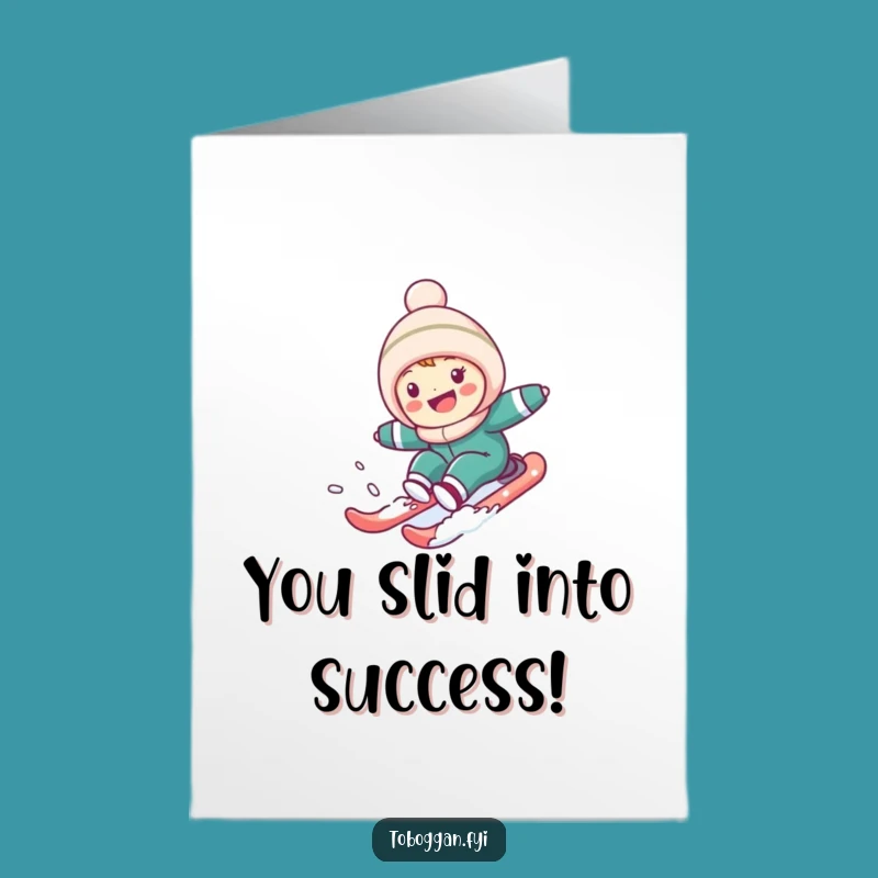 Free Printable Congrats Card: Joyful Snow Hill Character - Funny Downloadable