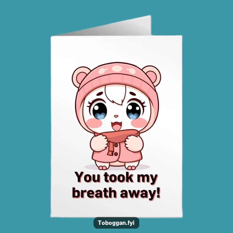 Free Printable Congrats Card: Brrr Surprise! Funny Character Downloadable Gift for Success