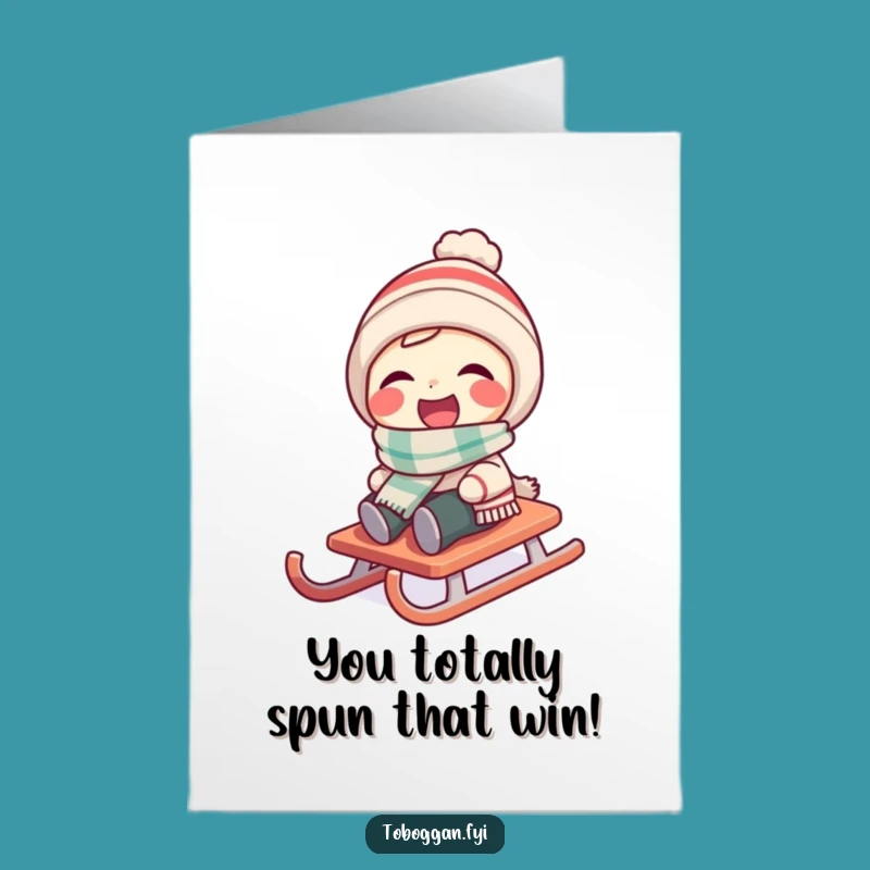 Free Printable Congrats Card: Spinning Success, Scarf Fun, Downloadable