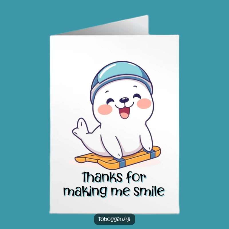 Free Printable Sliding Seal Thank You Card: Funny Downloadable Happy Appreciation