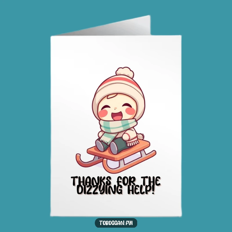 Free Printable Thank You Card: Spinning Gratitude, Scarf Laughs, Downloadable