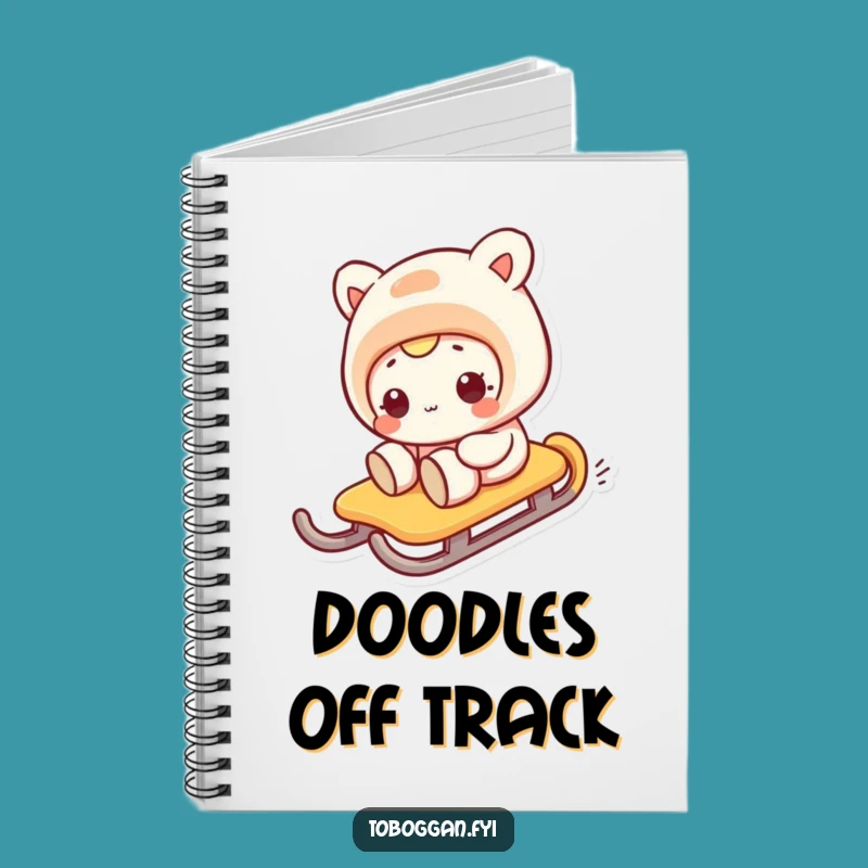 Funny Sideways Sledding Notebook: Lined Comical Character Journal Gift