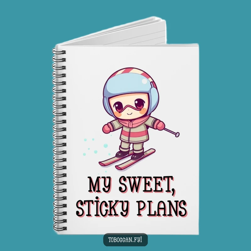 Funny Candy Cane Skiing Notebook - Journal Your Efforts