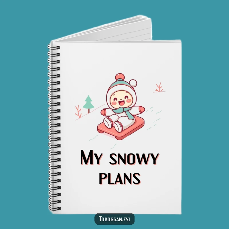 Funny Toboggan Notebook: Cute Character Snow Journal, Great Humorous Gift