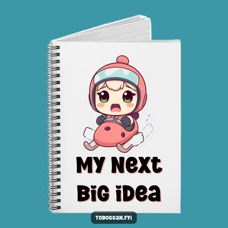 Funny Sledding Notebook: Lined Character Speeding Surprise Journal Gift