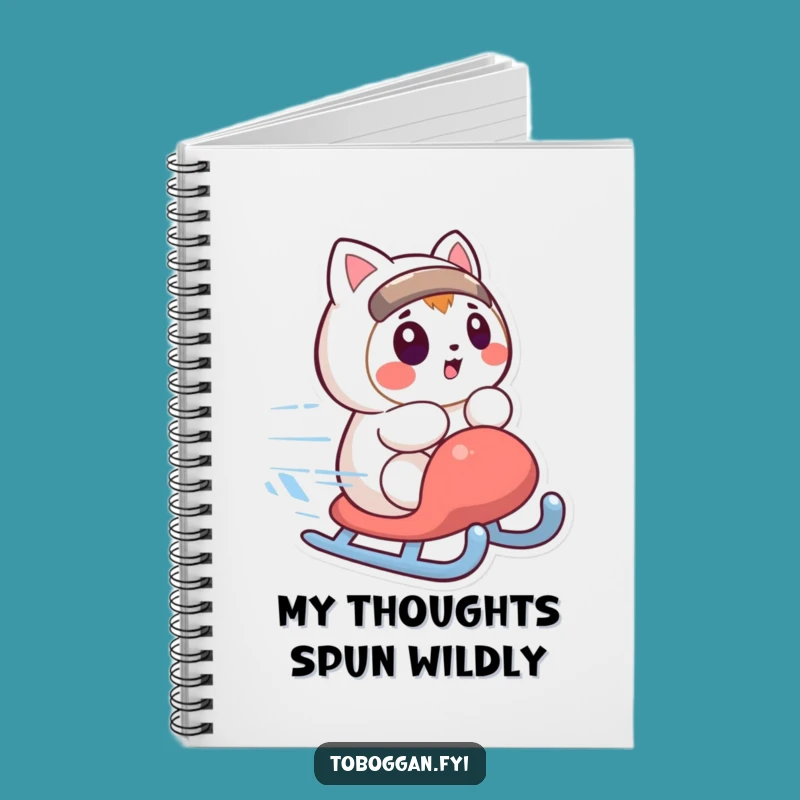 Funny Surprised Sledding Character Notebook: Winter Journal Gift