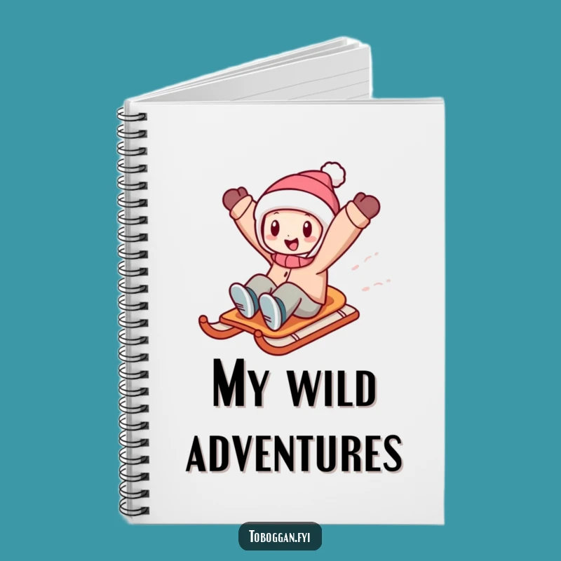 Funny Sledding Character Notebook: Jot Down Your Winter Adventures!
