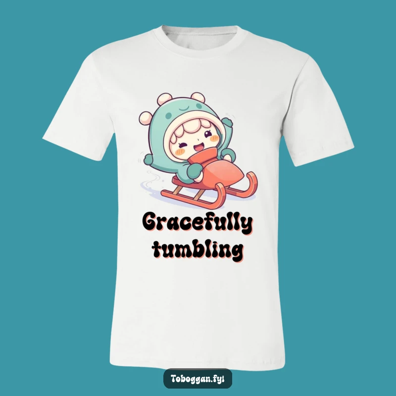 Funny Falling Off Sled T-Shirt - Comical Winter Fail Apparel Gift