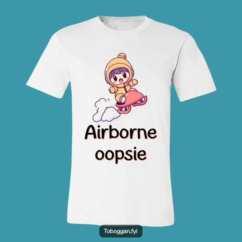 Funny Shocked Sledding T-Shirt: Capture the Air Time Laughs