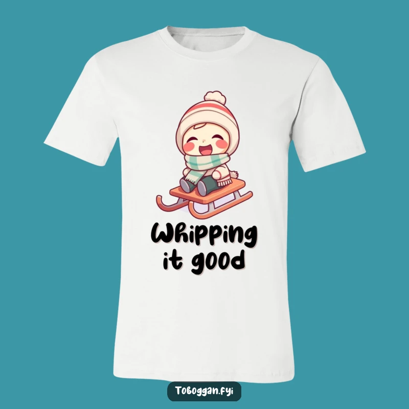 Funny Spinning Sledder T-Shirt - Laughing Scarf Character Tee